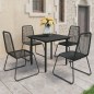 5-tlg. Garten-Essgruppe PVC Rattan Schwarz 5-tlg. Garten-Essgruppe PVC Rattan Schwarz