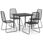 5-tlg. Garten-Essgruppe PVC Rattan Schwarz 5-tlg. Garten-Essgruppe PVC Rattan Schwarz