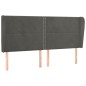 vidaXL Kopfteil mit Ohren Dunkelgrau 163x23x118/128 cm Samt vidaXL Kopfteil mit Ohren Dunkelgrau 163x23x118/128 cm Samt