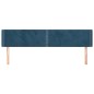 vidaXL Kopfteil mit Ohren Dunkelblau 163x16x78/88 cm Samt