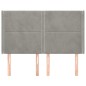 vidaXL Kopfteil mit Ohren Hellgrau 147x16x118/128 cm Samt