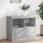 vidaXL Sideboard mit LED-Leuchten Betongrau 81x37x67 cm vidaXL Sideboard mit LED-Leuchten Betongrau 81x37x67 cm