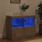 vidaXL Sideboard mit LED-Leuchten Betongrau 81x37x67 cm vidaXL Sideboard mit LED-Leuchten Betongrau 81x37x67 cm