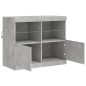 vidaXL Sideboard mit LED-Leuchten Betongrau 81x37x67 cm vidaXL Sideboard mit LED-Leuchten Betongrau 81x37x67 cm
