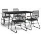 5-tlg. Garten-Essgruppe Schwarz PVC Rattan 5-tlg. Garten-Essgruppe Schwarz PVC Rattan