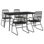 5-tlg. Garten-Essgruppe Schwarz PVC Rattan 5-tlg. Garten-Essgruppe Schwarz PVC Rattan