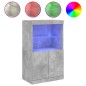 vidaXL Sideboard mit LED-Leuchten Betongrau 60,5x37x100 cm vidaXL Sideboard mit LED-Leuchten Betongrau 60,5x37x100 cm