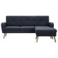 vidaXL Sofa in L-Form Stoffbezug 186 x 136 x 79 cm Dunkelgrau vidaXL Sofa in L-Form Stoffbezug 186 x 136 x 79 cm Dunkelgrau