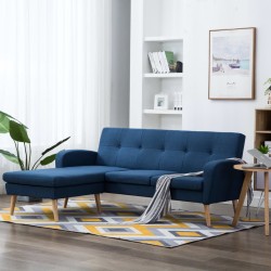 vidaXL Sofa in L-Form Stoffbezug 186 x 136 x 79 cm Blau 