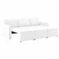 vidaXL 3-Sitzer Schlafsofa Modular Weiß Kunstleder vidaXL 3-Sitzer Schlafsofa Modular Weiß Kunstleder