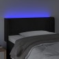 vidaXL LED Kopfteil Schwarz 93x16x78/88 cm Samt
