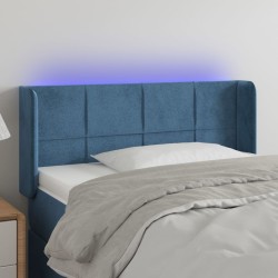 vidaXL LED Kopfteil Dunkelblau 83x16x78/88 cm Samt