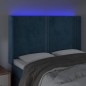 vidaXL LED Kopfteil Dunkelblau 147x16x118/128 cm Samt
