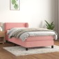 vidaXL Boxspringbett mit Matratze Rosa 100x200 cm Samt vidaXL Boxspringbett mit Matratze Rosa 100x200 cm Samt