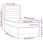 vidaXL Boxspringbett mit Matratze Creme 90x190 cm Stoff vidaXL Boxspringbett mit Matratze Creme 90x190 cm Stoff