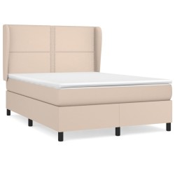 vidaXL Boxspringbett Matratze Cappuccino-Braun 140x190cm Kunstleder