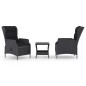 vidaXL 3-tlg. Garten-Lounge-Set mit Auflagen Poly Rattan Dunkelgrau vidaXL 3-tlg. Garten-Lounge-Set mit Auflagen Poly Rattan Dunkelgrau