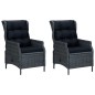 vidaXL 3-tlg. Garten-Lounge-Set mit Auflagen Poly Rattan Dunkelgrau vidaXL 3-tlg. Garten-Lounge-Set mit Auflagen Poly Rattan Dunkelgrau
