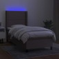 vidaXL Boxspringbett mit Matratze & LED Taupe 90x190 cm Stoff vidaXL Boxspringbett mit Matratze & LED Taupe 90x190 cm Stoff