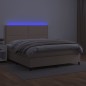vidaXL Boxspringbett mit Matratze & LED Cappuccino-Braun 140x200cm vidaXL Boxspringbett mit Matratze & LED Cappuccino-Braun 140x200cm