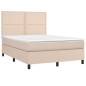 vidaXL Boxspringbett mit Matratze & LED Cappuccino-Braun 140x190cm vidaXL Boxspringbett mit Matratze & LED Cappuccino-Braun 140x190cm