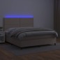 vidaXL Boxspringbett mit Matratze & LED Cappuccino-Braun 140x190cm vidaXL Boxspringbett mit Matratze & LED Cappuccino-Braun 140x190cm