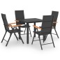 vidaXL 5-tlg. Garten-Essgruppe Schwarz und Braun vidaXL 5-tlg. Garten-Essgruppe Schwarz und Braun