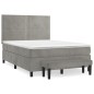 vidaXL Boxspringbett mit Matratze Hellgrau 140x190 cm Samt vidaXL Boxspringbett mit Matratze Hellgrau 140x190 cm Samt