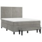 vidaXL Boxspringbett mit Matratze Hellgrau 140x200 cm Samt vidaXL Boxspringbett mit Matratze Hellgrau 140x200 cm Samt