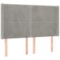 vidaXL Boxspringbett mit Matratze & LED Hellgrau 140x190 cm Samt
