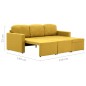 vidaXL Modulares 3-Sitzer-Schlafsofa Gelb Stoff vidaXL Modulares 3-Sitzer-Schlafsofa Gelb Stoff