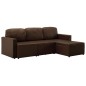 vidaXL Modulares 3-Sitzer Schlafsofa Braun Kunstleder vidaXL Modulares 3-Sitzer Schlafsofa Braun Kunstleder