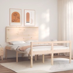 vidaXL Seniorenbett mit Kopfteil 140x190 cm Massivholz