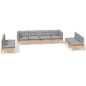 vidaXL 8-tlg. Garten-Lounge-Set mit Grauen Kissen Kiefer Massivholz vidaXL 8-tlg. Garten-Lounge-Set mit Grauen Kissen Kiefer Massivholz