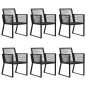 7-tlg. Garten-Essgruppe PVC Rattan Schwarz 7-tlg. Garten-Essgruppe PVC Rattan Schwarz