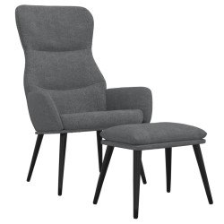 vidaXL Relaxsessel mit Hocker Hellgrau Stoff