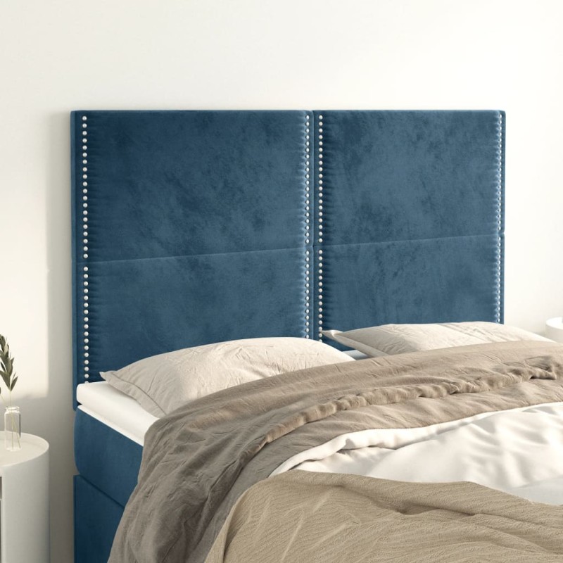 vidaXL Kopfteile 4 Stk. Dunkelblau 72x5x78/88 cm Samt vidaXL Kopfteile 4 Stk. Dunkelblau 72x5x78/88 cm Samt