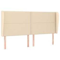 vidaXL Kopfteil mit Ohren Creme 203x23x118/128 cm Stoff