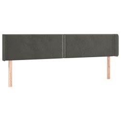 vidaXL Kopfteil mit Ohren Dunkelgrau 163x16x78/88 cm Samt
