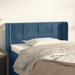 vidaXL Kopfteil mit Ohren Dunkelblau 83x16x78/88 cm Samt