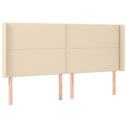vidaXL Kopfteil mit Ohren Creme 203x16x118/128 cm Stoff