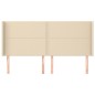 vidaXL Kopfteil mit Ohren Creme 203x16x118/128 cm Stoff