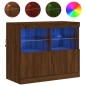 vidaXL Sideboard mit LED-Leuchten Braun Eichen-Optik 81x37x67 cm vidaXL Sideboard mit LED-Leuchten Braun Eichen-Optik 81x37x67 cm