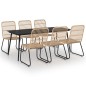 7-tlg. Garten-Essgruppe Poly Rattan und Glas 7-tlg. Garten-Essgruppe Poly Rattan und Glas