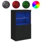 vidaXL Sideboard mit LED-Leuchten Schwarz 60,5x37x100 cm vidaXL Sideboard mit LED-Leuchten Schwarz 60,5x37x100 cm