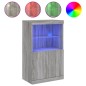 vidaXL Sideboard mit LED-Leuchten Grau Sonoma 60,5x37x100 cm vidaXL Sideboard mit LED-Leuchten Grau Sonoma 60,5x37x100 cm