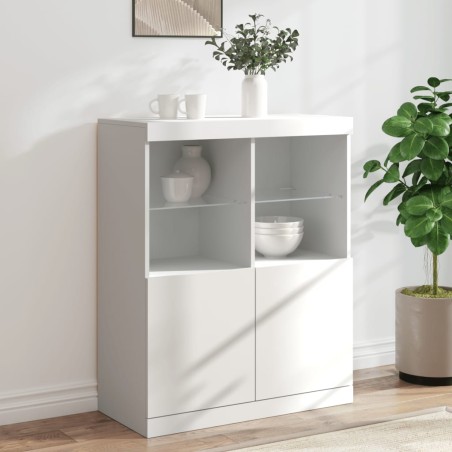 vidaXL Sideboard mit LED-Leuchten Weiß 81x37x100 cm