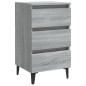 vidaXL Nachttisch mit Metallbeinen Grau Sonoma 40x35x69 cm vidaXL Nachttisch mit Metallbeinen Grau Sonoma 40x35x69 cm