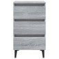vidaXL Nachttisch mit Metallbeinen Grau Sonoma 40x35x69 cm vidaXL Nachttisch mit Metallbeinen Grau Sonoma 40x35x69 cm