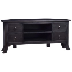vidaXL TV-Schrank Hellschwarz 100x40x45 cm Massivholz Mahagoni